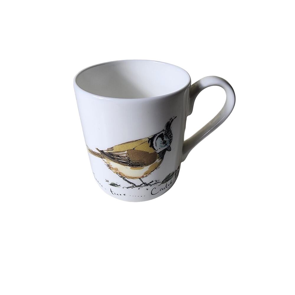 MADELAINE FLOYD UK Artist Hand Decorated CRESTED TIT Bird Coffee Mug